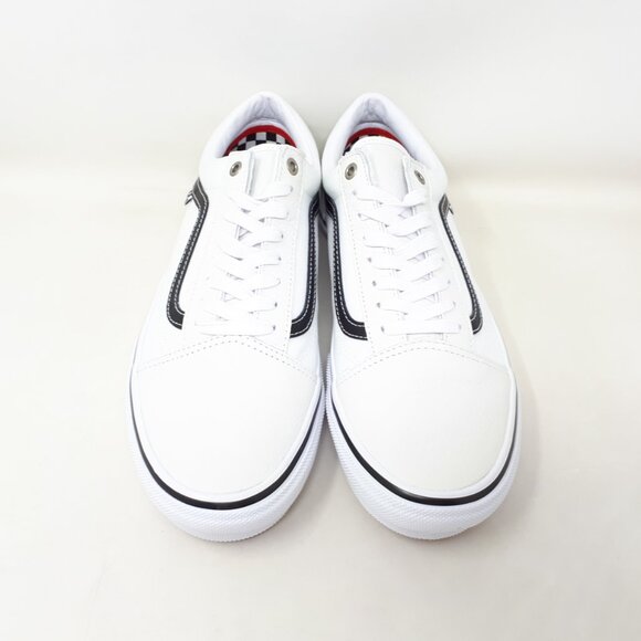 Vans Skate Old Skool Leather White Authentic Classic Mens Size 11.5 Shoe Sneaker - Picture 8 of 12